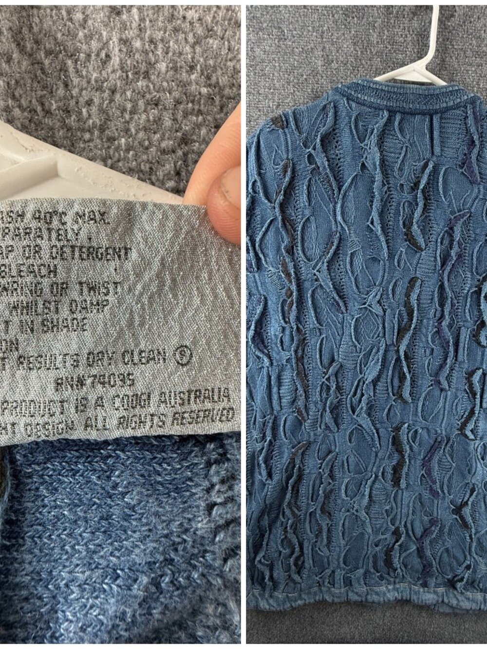 COOGI Blues Australia Sweater Women Pullover Knit Medium Blue Heavyweight Long - Picture 16 of 16